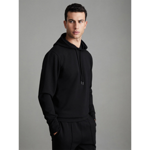 REISS FABIEN Interlock Jersey Drawstring Hoodie